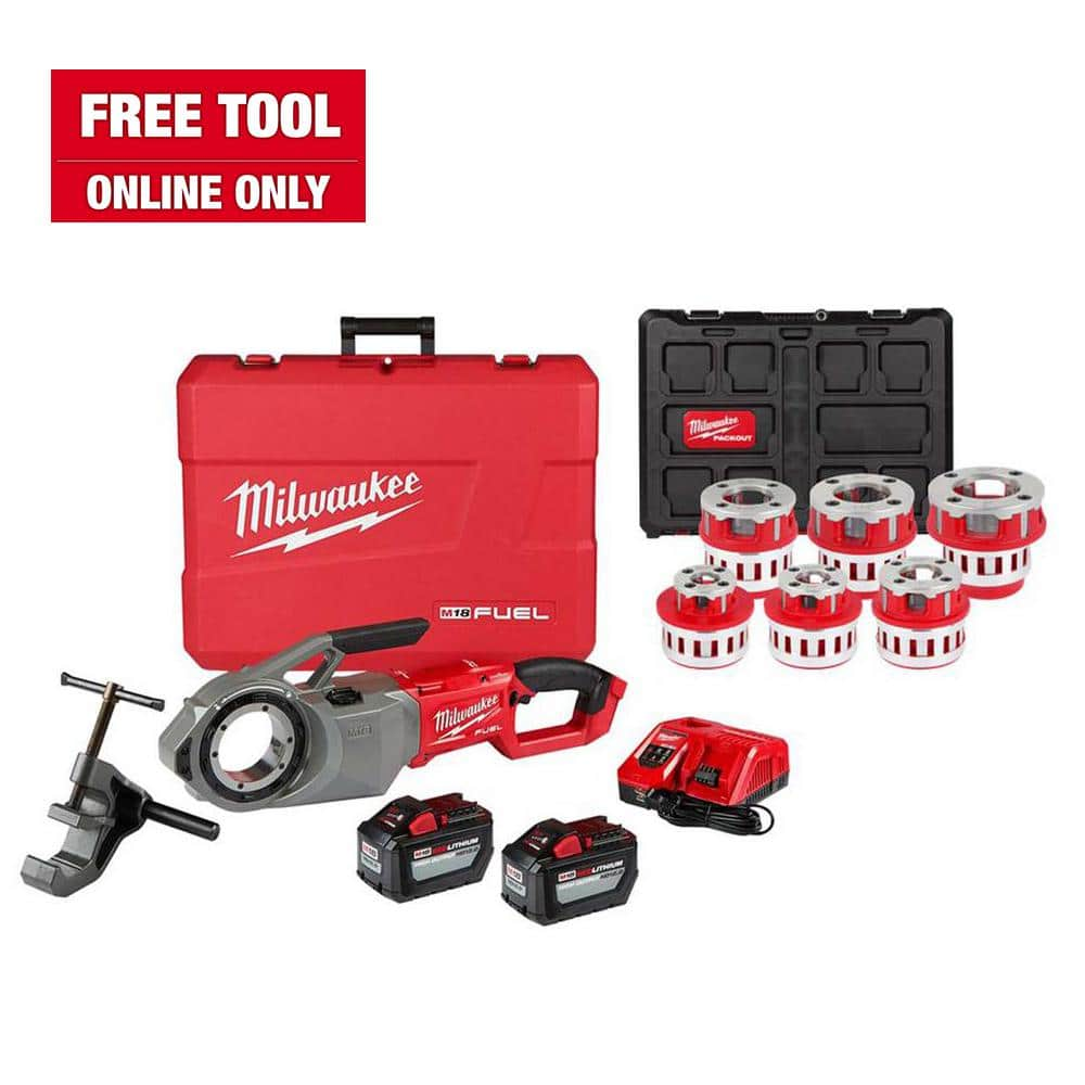 Milwaukee M18 Fuel One-Key Cordless Brushless Pipe Threader Kit With ...