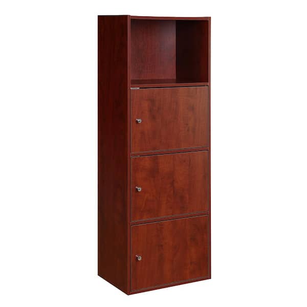 Convenience Concepts Xtra Storage Cherry 46.75 in. 3 Door Cabinet with Shelf