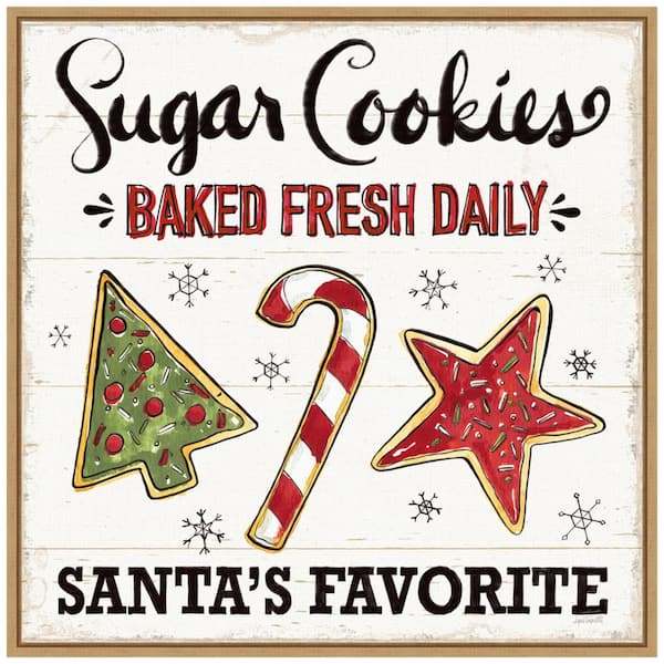 Amanti Art 22 in. Christmas Treats II Christmas Holiday Framed Canvas Box Wall Art