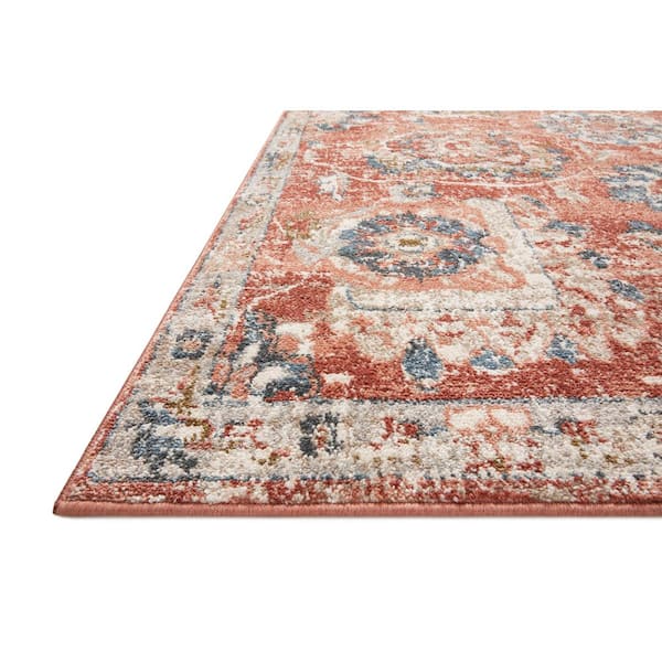 Saban Rust/Multi 18 in. x 18 in. Sample Square Oriental Area Rug