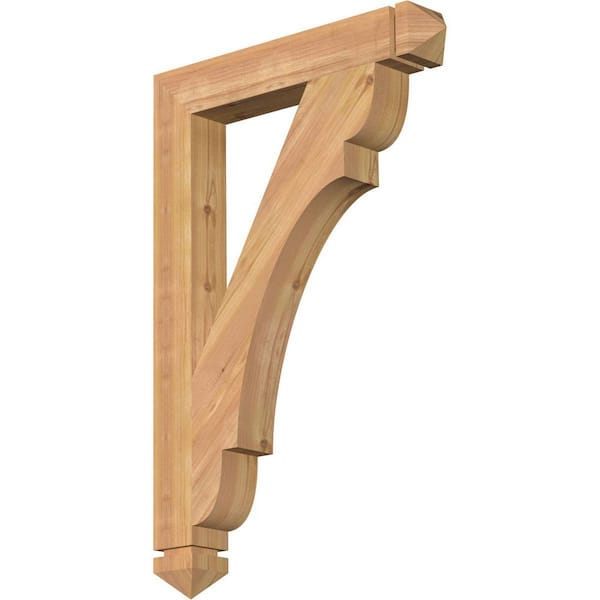 Ekena Millwork 3.5 in. x 36 in. x 24 in. Western Red Cedar Olympic Arts and Crafts Smooth Bracket