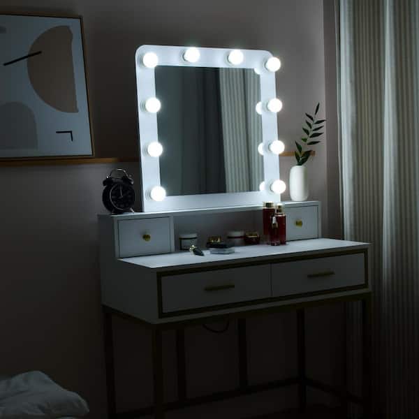 Winado White Single Mirror Vanity, Dresser With Vanity Mirror
