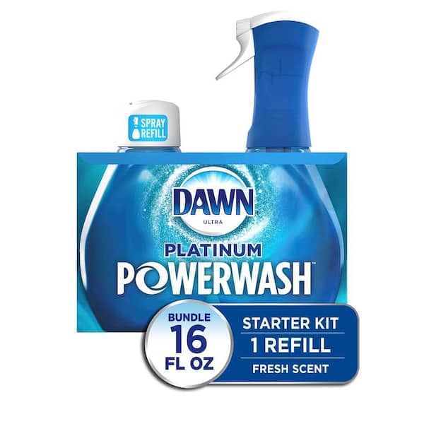 Dawn Platinum Powerwash Dish Spray 16 oz. Fresh Scent Bundle Dishwashing Liquid with 1 Starter Kit Plus 1 Refill