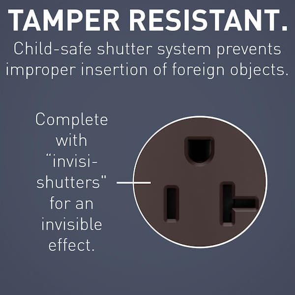 radiant 20 Amp 125-Volt Spec Grade Tamper Resistant Heavy-Duty Decorator Duplex Outlet, Dark Bronze