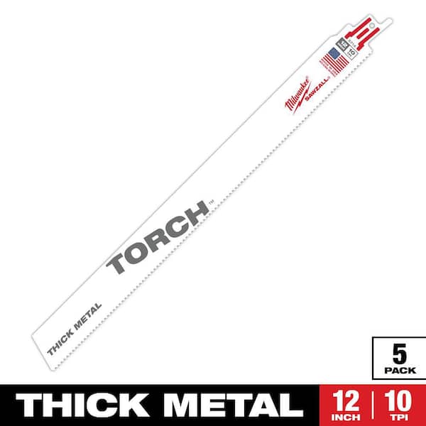 12 in. 10 TPI TORCH Thick Metal Cutting SAWZALL Reciprocating Saw Blades (5-Pack)