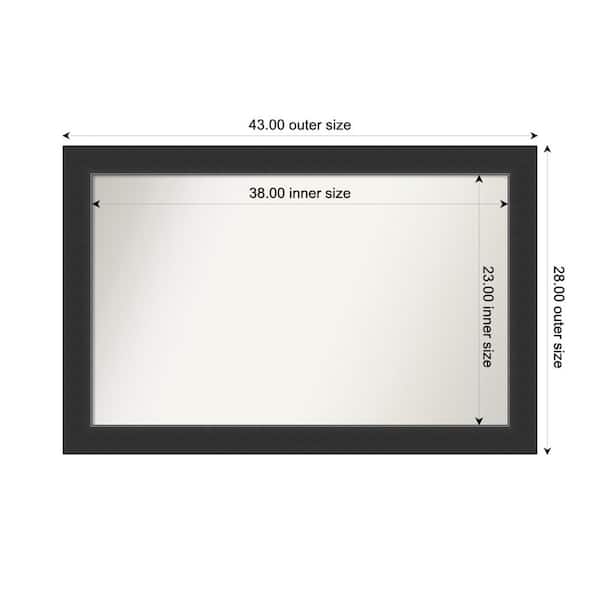 Amanti Art Corvino Black 43 in. x 28 in. Custom Non-Beveled Wood Framed Bathroom Vanity Wall Mirror