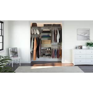 14 in. D x 72 in. W x 72 in. H Rustic Grey Perfect Fit Wood Closet Kit