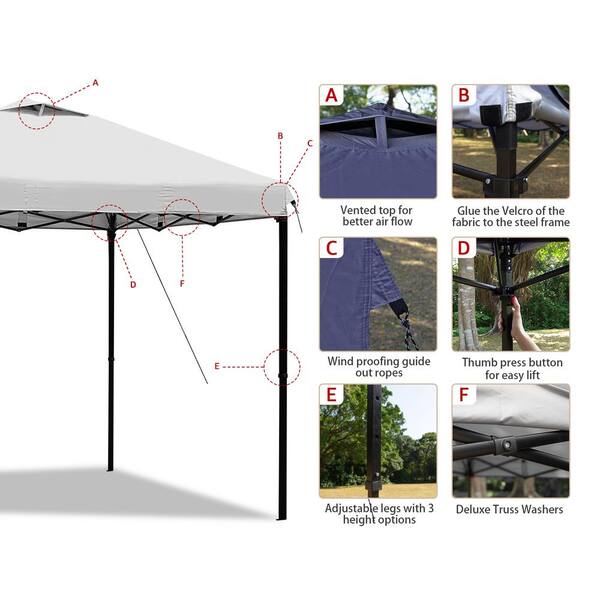 Pop Up Commercial Canopy Tent - Waterproof and Portable Outdoor