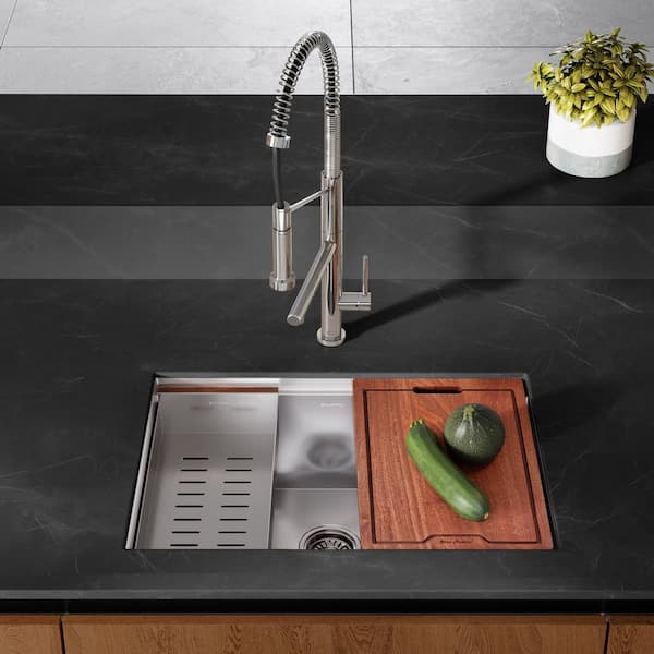 Swiss Madison Rivage Stainless Steel 30 in. Single Bowl Undermount Workstation Kitchen Sink