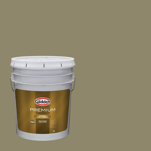 Glidden Premium 5 gal. PPG1027-5 Rattan Palm Flat Exterior Latex Paint