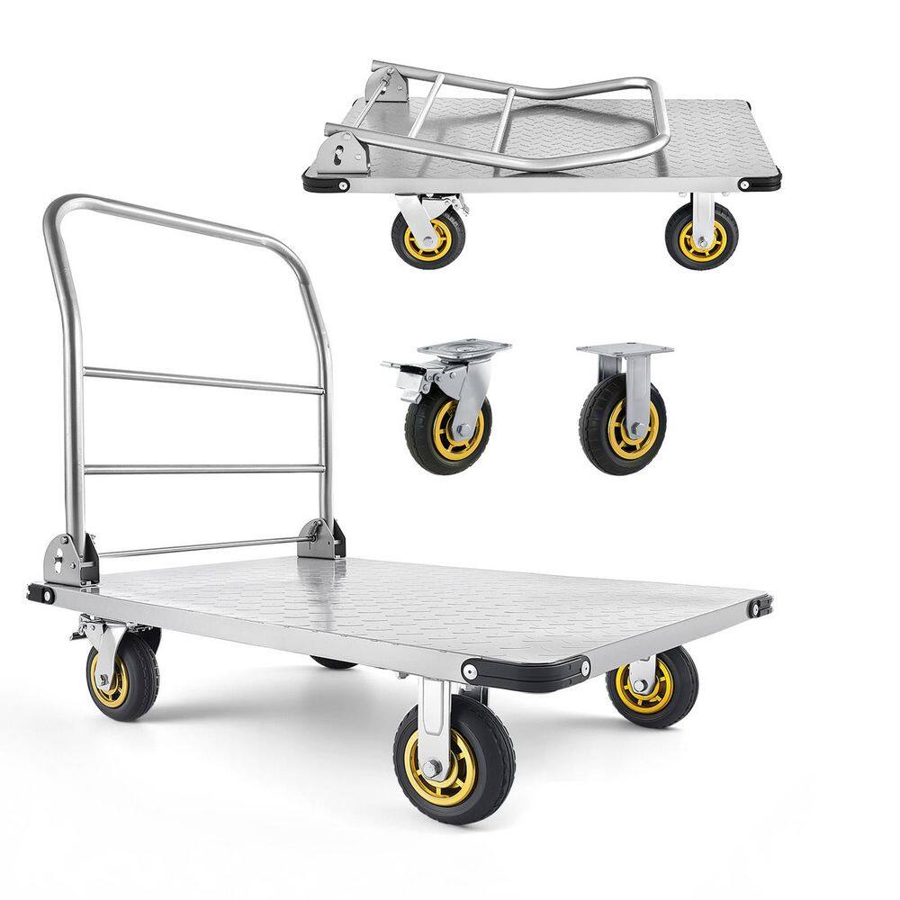 Platform Truck, 2000 lbs. Capacity, Heavy Duty Flatbed Cart, for Garage, Warehouse, 35.4 x 23.6 x 35.4 in. price history on PriceWatchPro