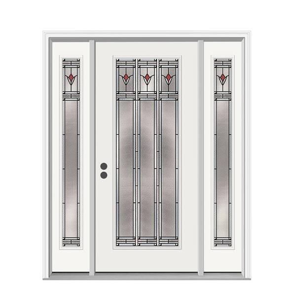 JELD-WEN Arum Full Lite Primed Steel Prehung Front Door with 14 in. Side Lites