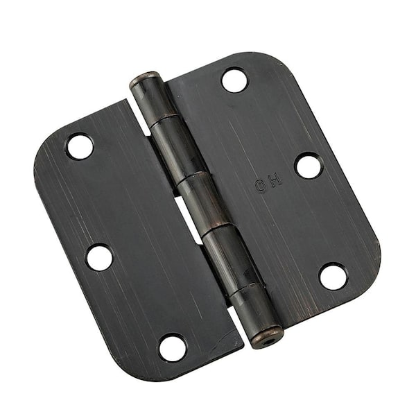 Onward 3-1/2 in. x 3-1/2 in. Oil-Rubbed Bronze Full Mortise Butt Hinge with Removable Pin (2-Pack)