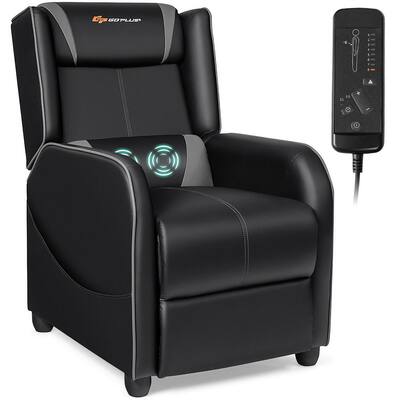 Gray PU Adjustable Backrest Massage Chair