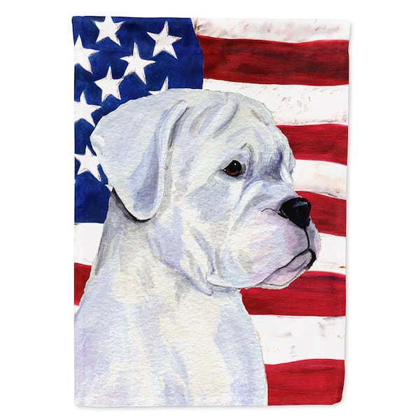 Caroline's Treasures 0.91 ft. x 1.29 ft. Polyester USA American 2-Sided 2-Ply Flag with Boxer Garden Flag