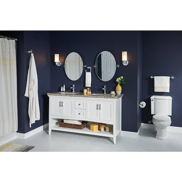 Banbury 23 in. x 26 in. Frameless Pivoting Single Wall Mirror in Chrome