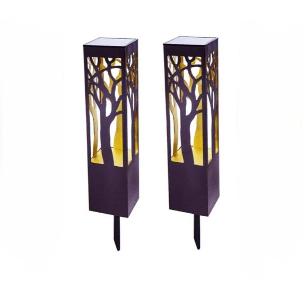 Forest Glow Solar 12 Lumens Bronze LED Square Outdoor Weather-Resistant Bol