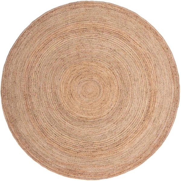 Unique Loom Braided Jute Dhaka Natural 10' 0 x 10' 0 Area Rug