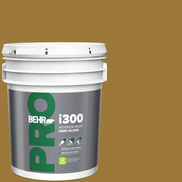 BEHR PRO 5 Gal. #M300-7A Retro Gold Semi-Gloss Interior Paint