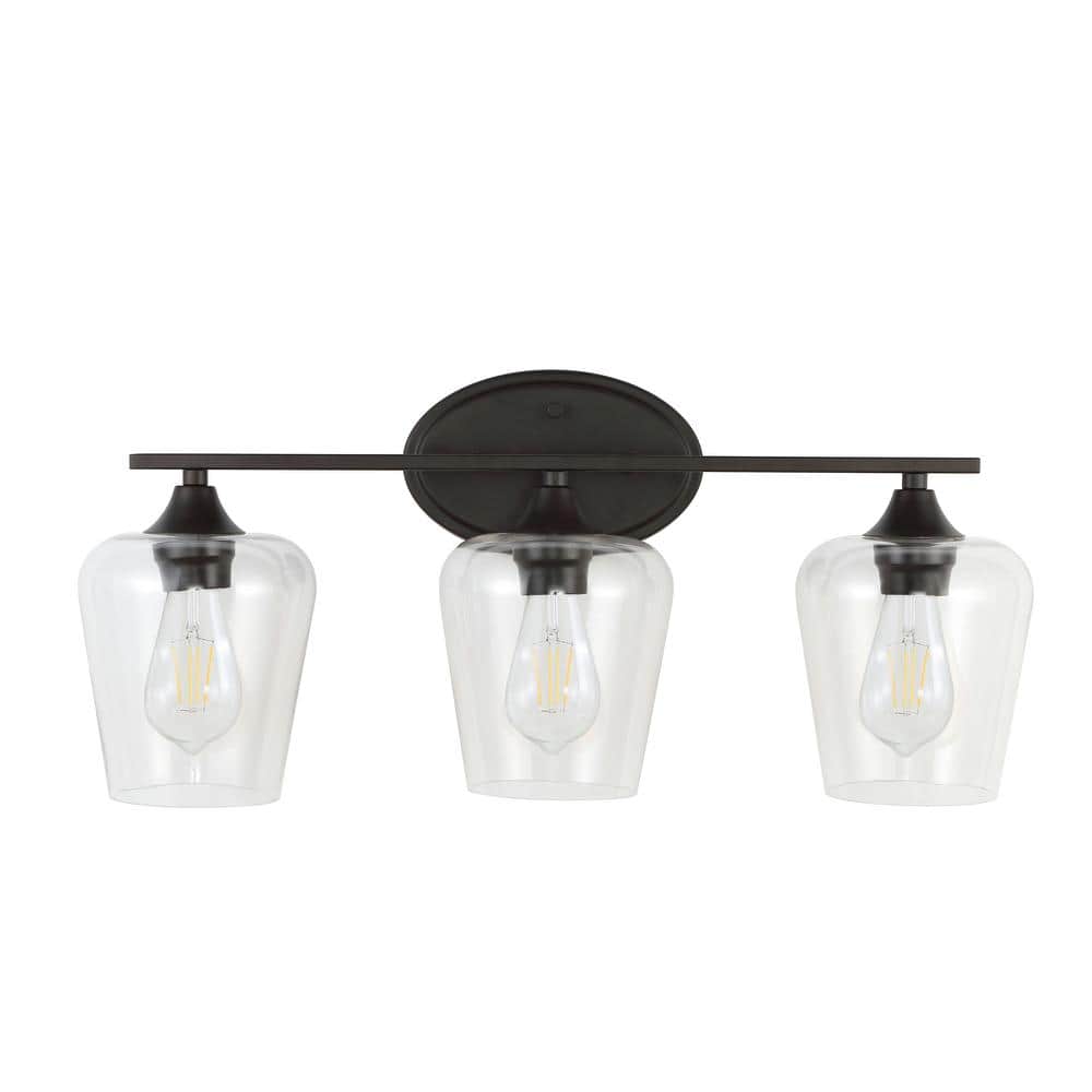 Jayne Rustic French Country 23" Oil-Rubbed Bronze 3-Light LED Vanity Light