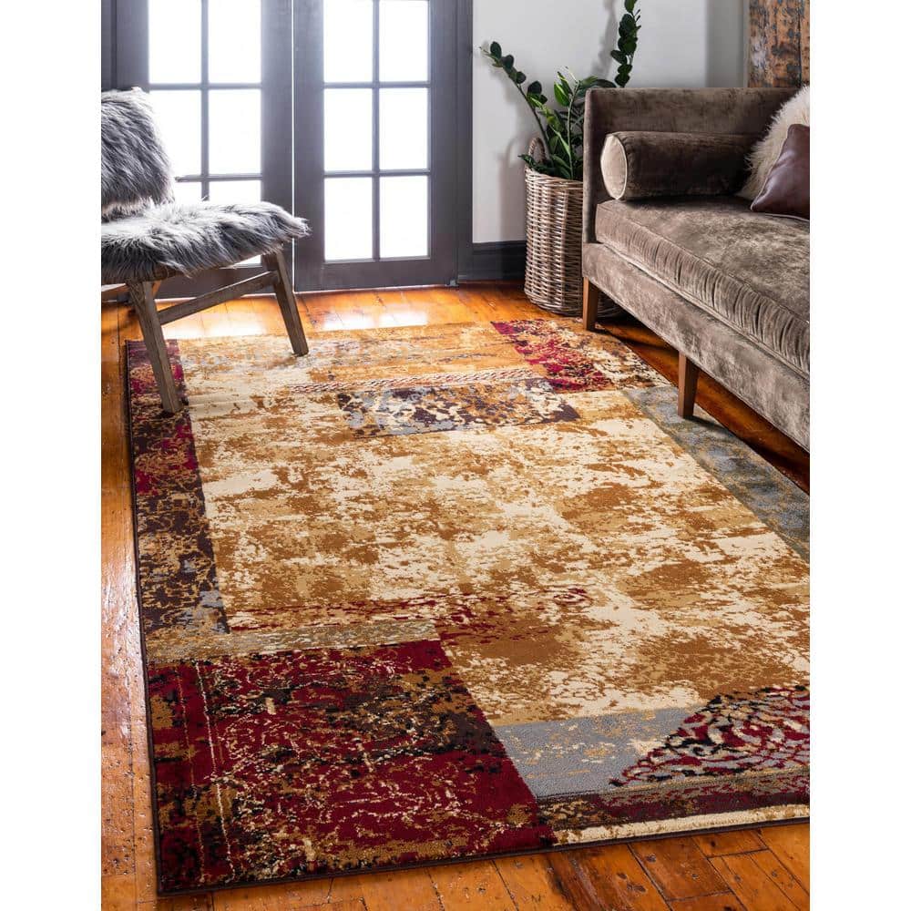 Braided Black Geometric 9' x 12' Synthetic Rectangular Rug