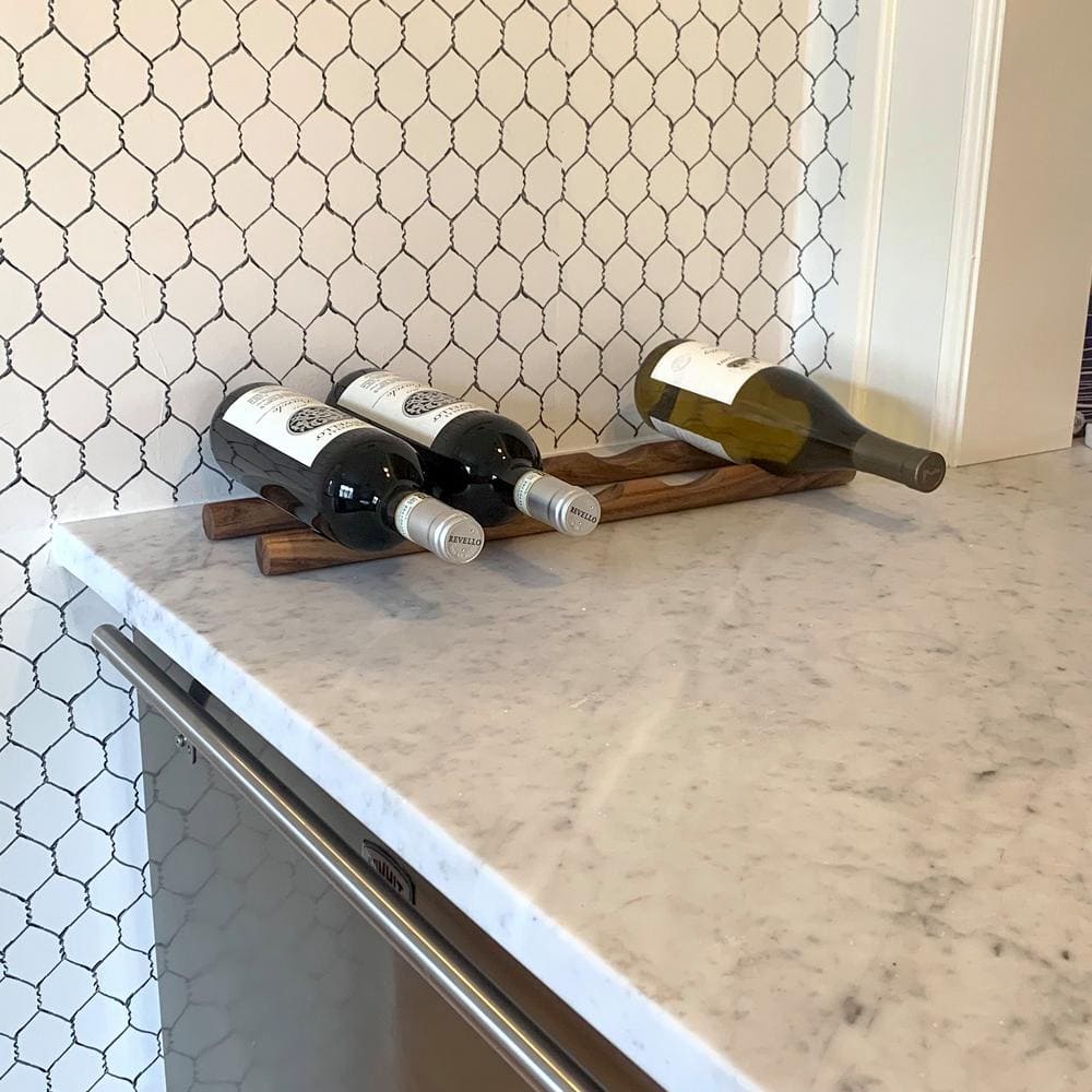 Acacia Wood Compact Wine Rack Bottle Holder, Set of 2