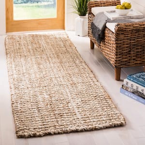 Natural Fiber Beige 3 ft. x 8 ft. Solid Runner Rug