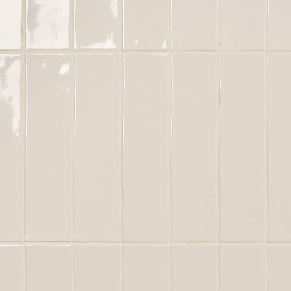 Catalina Vanilla 3 in. x 12 in. x 8 mm Polished Ceramic Subway Wall Backsplash Tile (10.76 sq.ft./case)