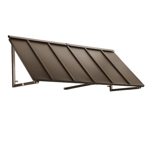 7.6 7 ft. Houstonian Open-Sided Aluminum Fixed Awning (92 in. W x 24 in. H x 36 in. D) in Bronze
