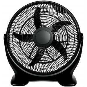 Slient Plastic 20 in. 3 fan speeds Floor Fan in Black with Oscillating