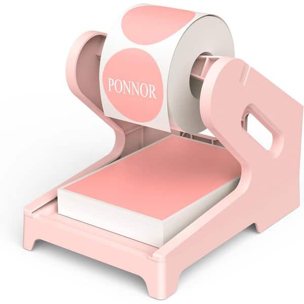 Thermal Label Holder for Rolls and Fanfold Labels, Desktop Printer Accessory, Pink