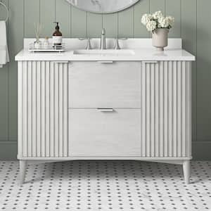 Gabi 48 in. W x 22 in. D x 34.5 in. H Single Sink Bath Vanity in Nordic Wood with White Engineered Marble Top