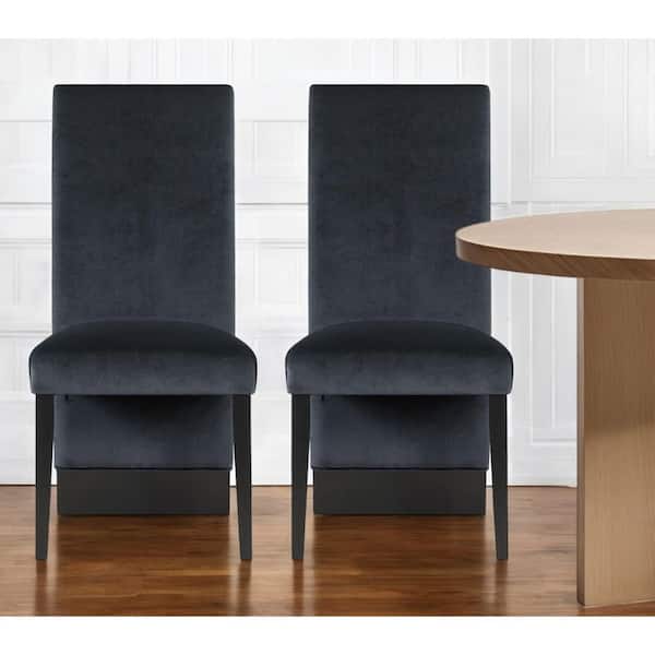 Black Solid Wood Side Chair (Set of 2)