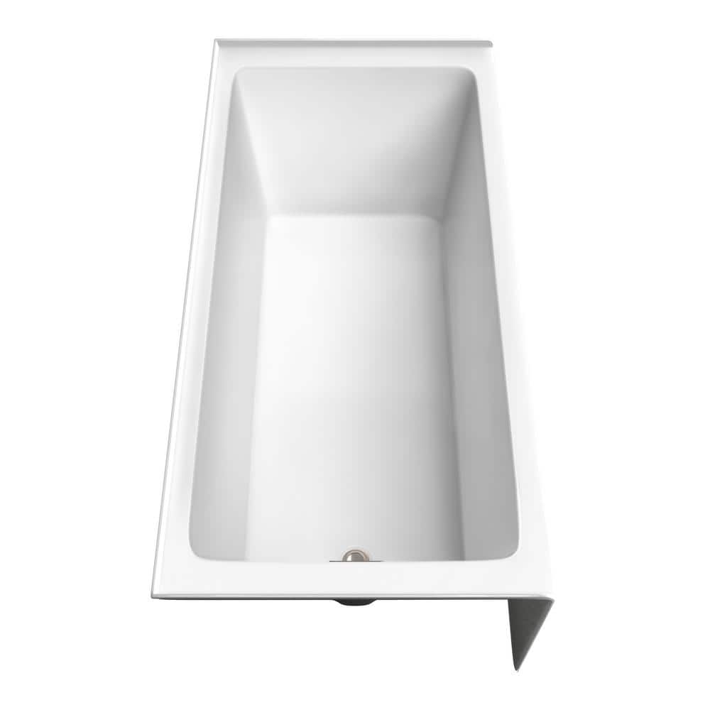 Grayley 66'' White Acrylic Alcove Bathtub with Brushed Nickel Trim