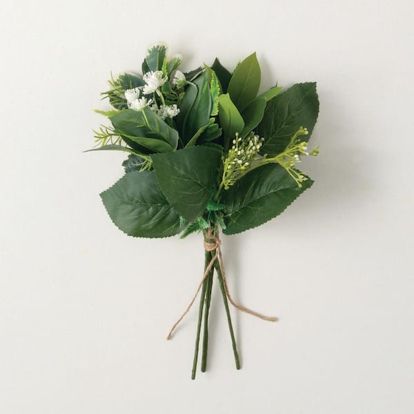 SULLIVANS Artificial 14.5 in.  Mixed Foliage Bush, Green