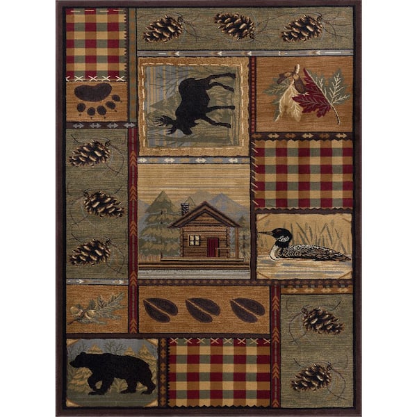 Tayse Rugs Nature Lodge Multi-Color 9 ft. x 12 ft. Indoor Area Rug