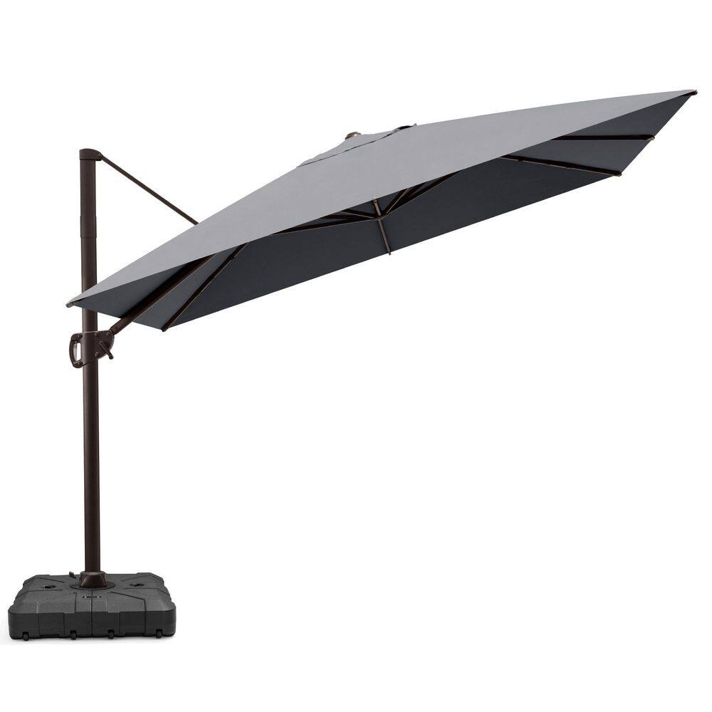 11x 9 ft. Outdoor Cantilever Umbrella with Movable Base Rectangular Aluminum Offset Patio Umbrella Fits Garden in Gray price history on PriceWatchPro
