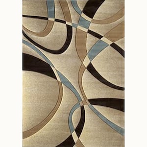 La-Chic Beige 5 ft. 3 in. x 7 ft. 6 in. Contemporary Area Rug