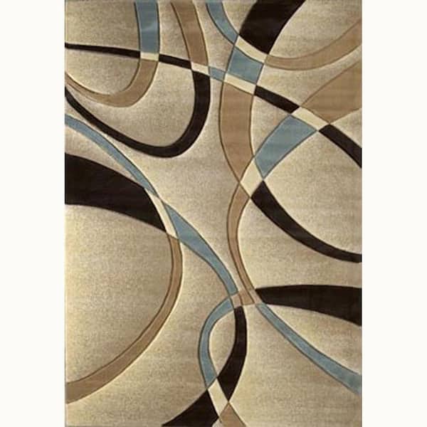 Unbranded La-Chic Beige 5 ft. 3 in. x 7 ft. 6 in. Contemporary Area Rug