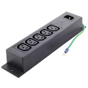 IEC IT/Server/PDU Power Strip IEC C14 Inlet to (5) IEC C13 Outlets (Sheet F) with Grounding