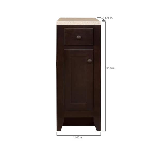 Modular 12 in. W x 18.75 in. D x 30.88 in. H Floor Hutch in White with Solid Surface Technology Top in Silver Fox Modular 12 in. W x 18.75 in. D x 30.88 in. H Floor Hutch in White with Solid Surface Technology Top in Silver Fox