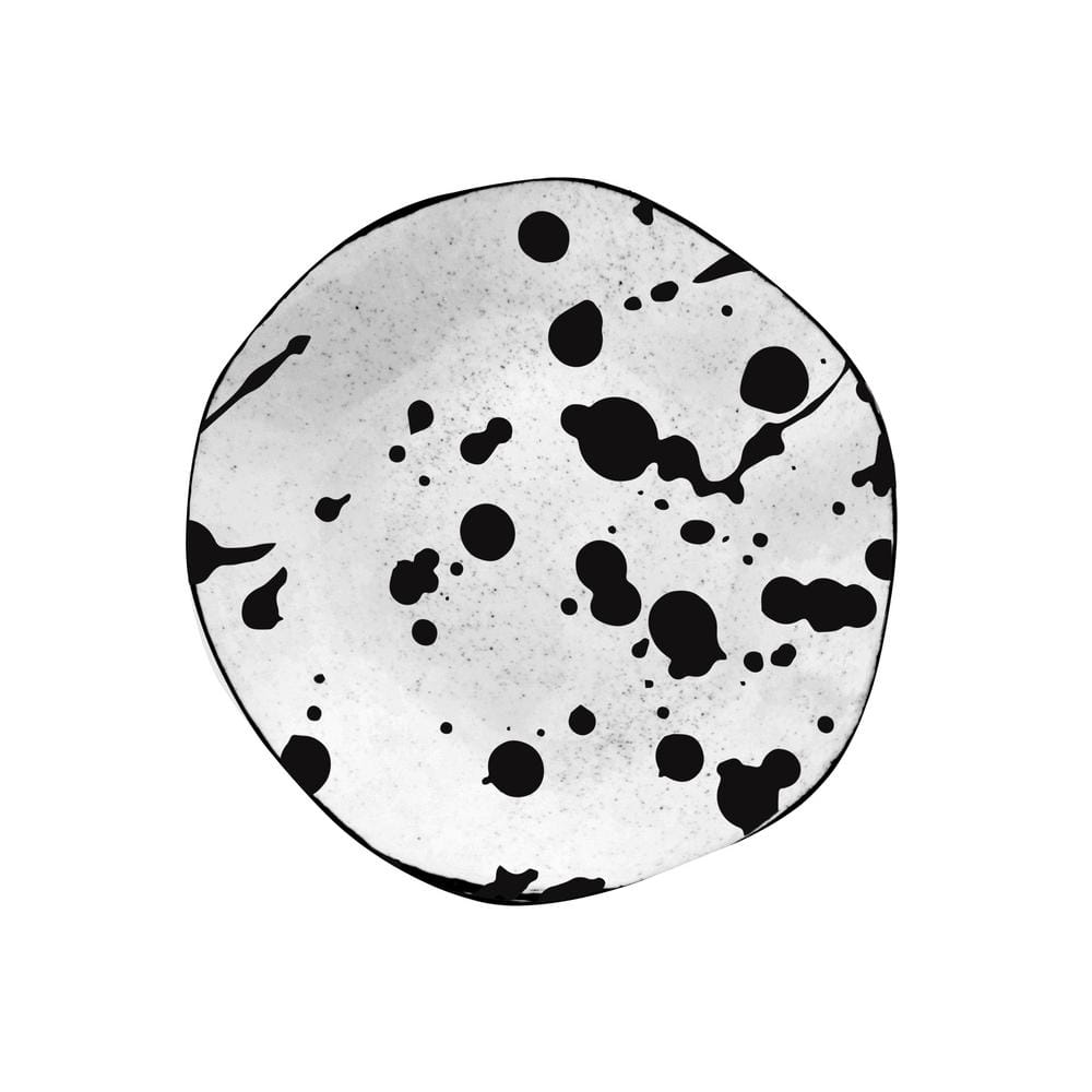 Manhattan Comfort 8.46 in. RYO Black and White Salad Plates (Set of 6