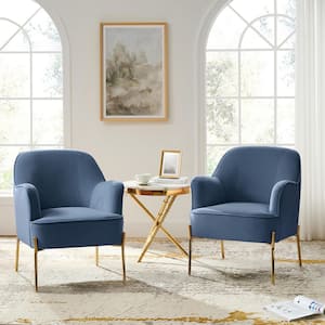 JAYDEN CREATION Nora Modern Auburn Velvet Accent Arm Chair Set of