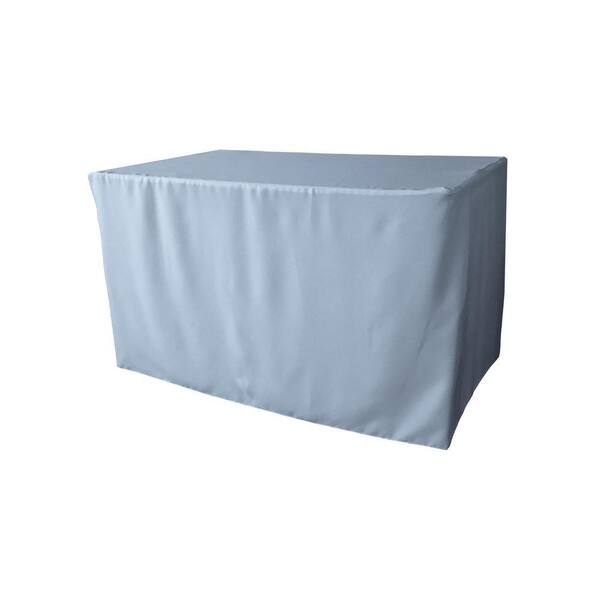 48 in. L x 24 in. W x 30 in. H Light BluePolyester Poplin Fitted Table Cloth
