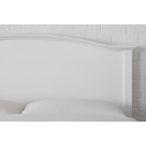 Colemont White Wood King Platform Bed with Curved Headboard (78 in. W x 48 in. H)