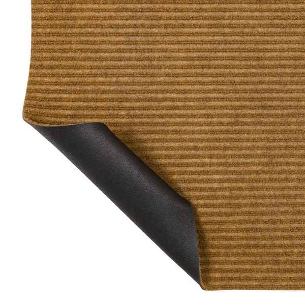 Mohawk Home Striped Utility Mat Brown Indoor/Outdoor 36 in. x 48 in. Utility Door Mat