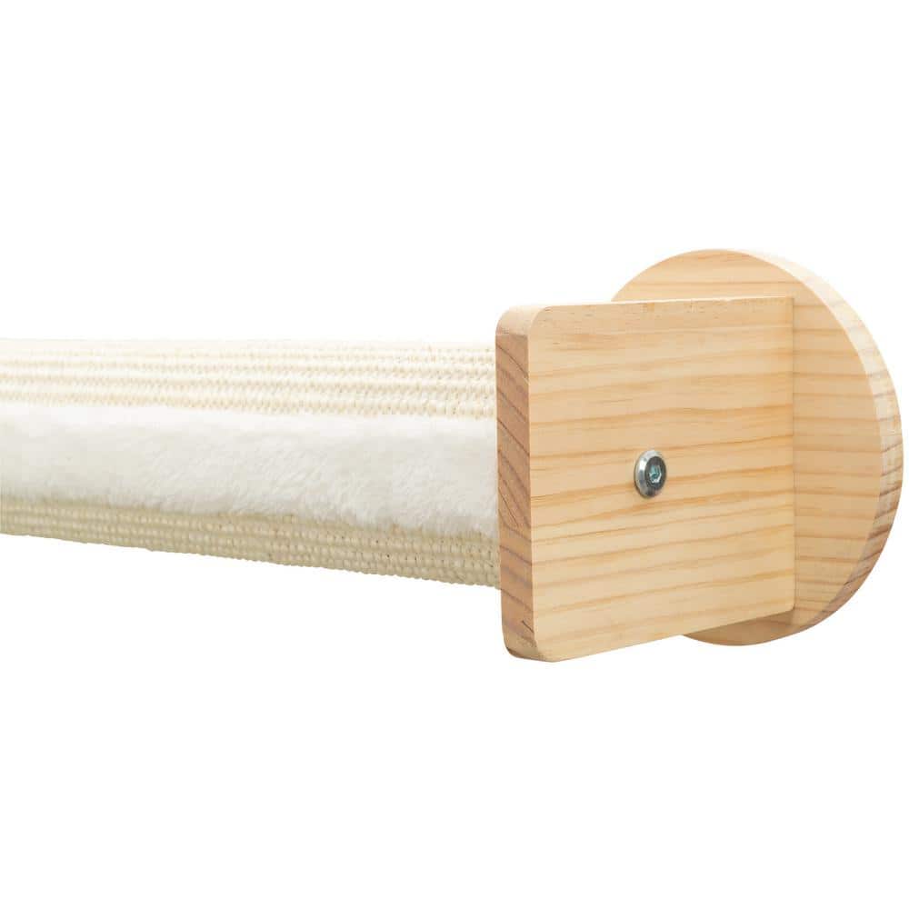 Natural White Sisal Wall Mount Cat Scratching Post Set