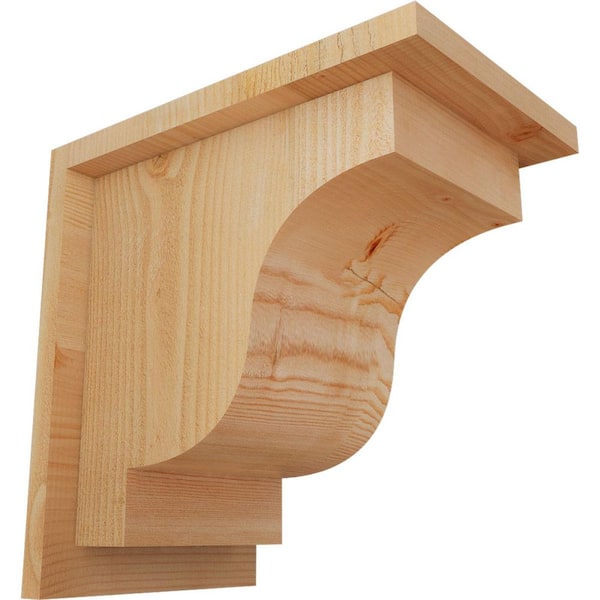 Ekena Millwork 8 in. x 12 in. x 12 in. Newport Rough Sawn Douglas Fir Corbel with Backplate