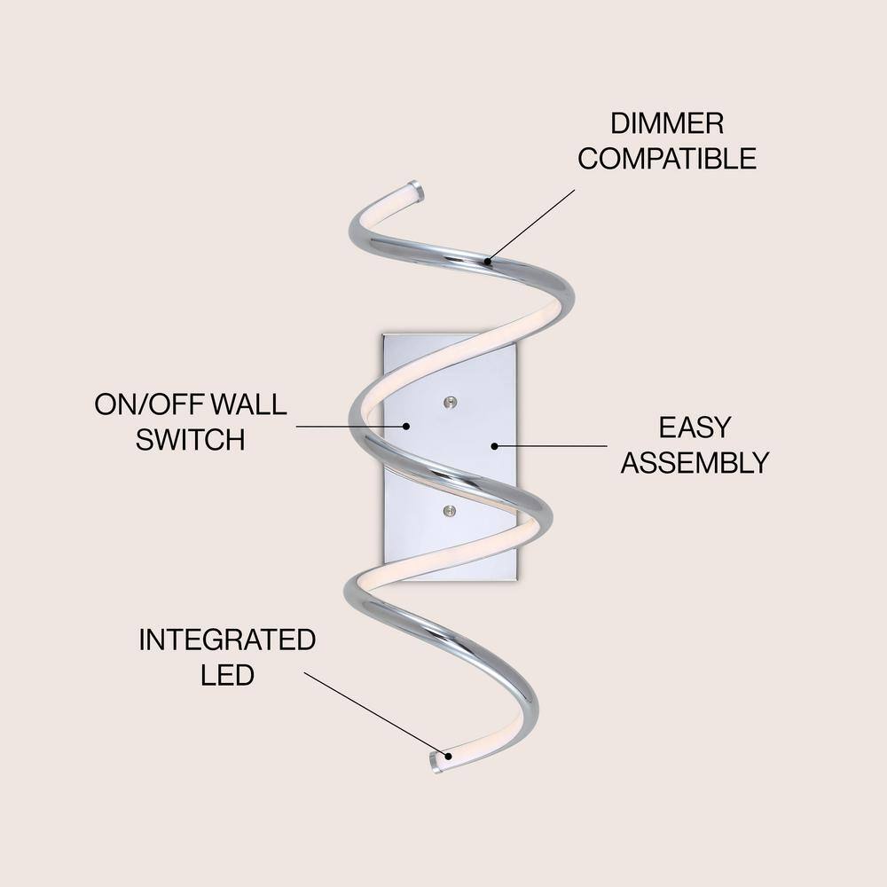 Scribble 20.5" Chrome Modern LED Vanity Wall Sconce