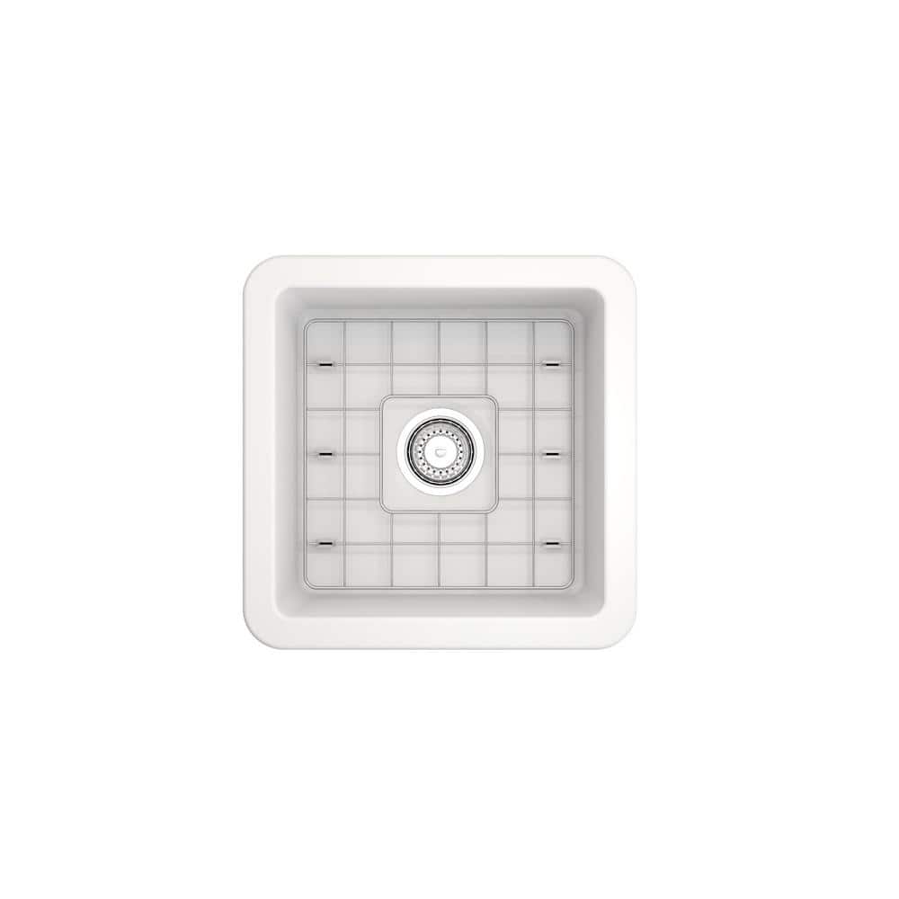 Matte White 18'' Fireclay Single Bowl Drop-in Kitchen Sink